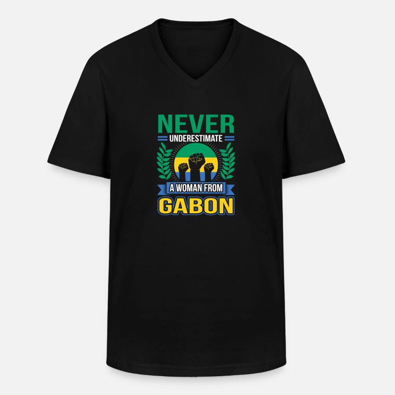 Gabun - Männer-T-Shirt mit V-Ausschnitt - Schwarz