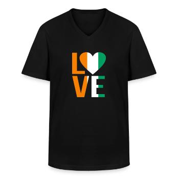 Ivory Coast - Men's V-Neck T-Shirt - black - Front - AI Model Male 178 dark (178cm)