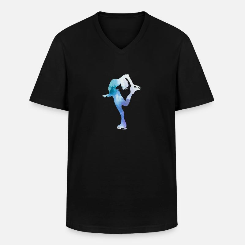 Eiskunstlauf-Geschenk Eislaufschuh - Männer-T-Shirt mit V-Ausschnitt - Schwarz