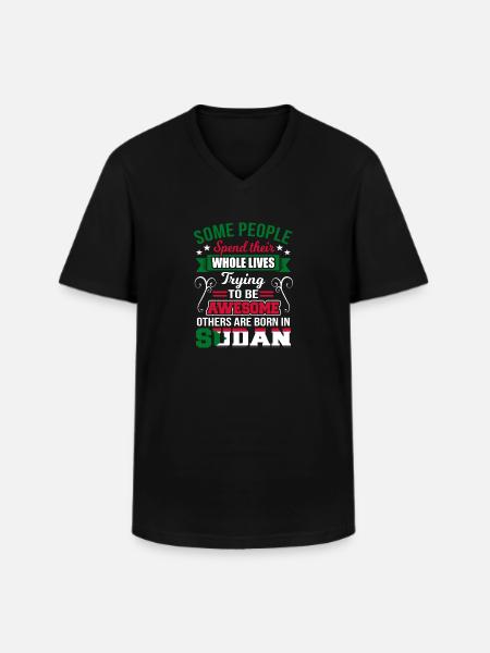 Soudan - T-shirt col V Homme - noir