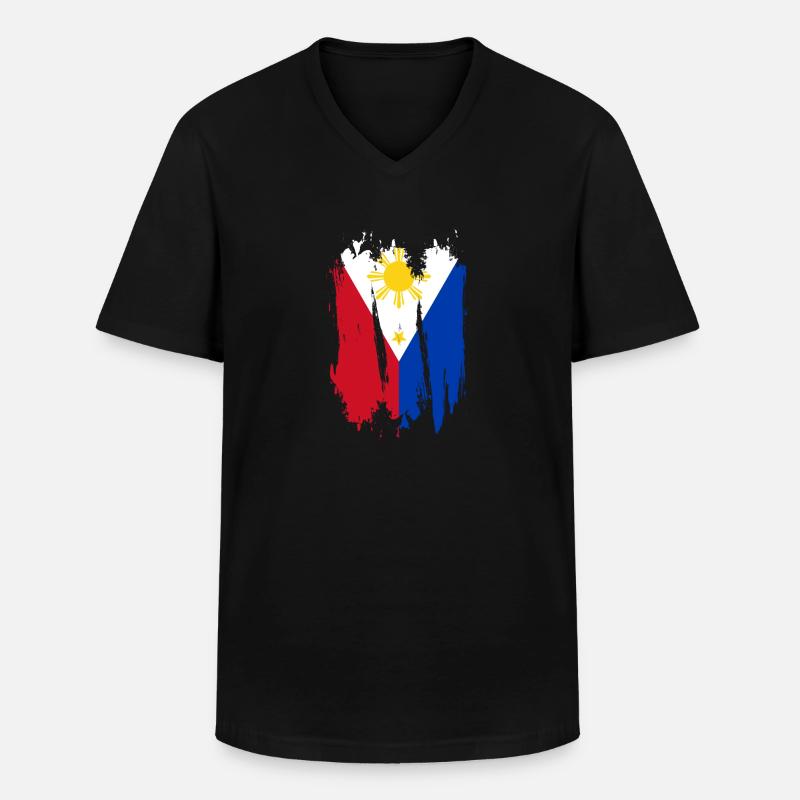 Philippinen - Männer-T-Shirt mit V-Ausschnitt - Schwarz