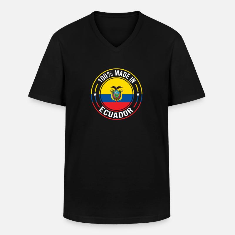 Ecuador - Männer-T-Shirt mit V-Ausschnitt - Schwarz