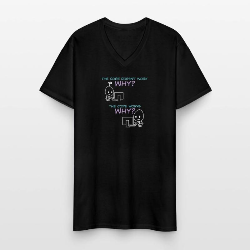 Programmer Code Works Why Männer-T-Shirt mit V-Ausschnitt