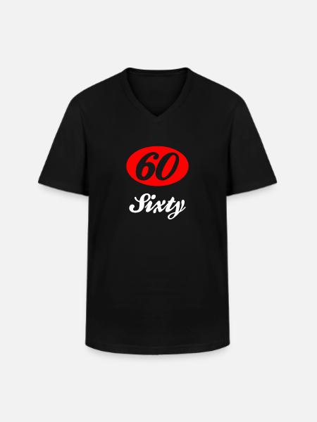 Sixties 60 - T-shirt col V Homme - noir