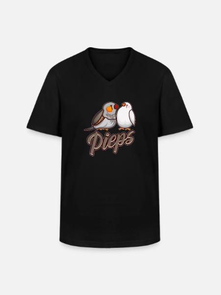 Pinsons zèbres PIEPS Pinsons - T-shirt col V Homme - noir