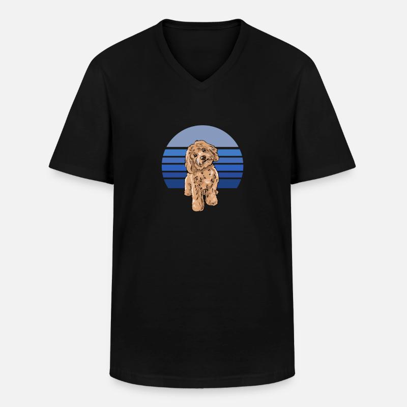 Cockapoo Blue Retro - Men's V-Neck T-Shirt - black