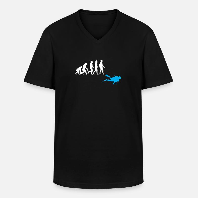 Tauchen Evolution - Männer-T-Shirt mit V-Ausschnitt - Schwarz