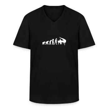 Piano Piano Pianiste Piano Piano Musique - T-shirt col V Homme - noir - Devant - AI Model Male 178 dark (178cm)