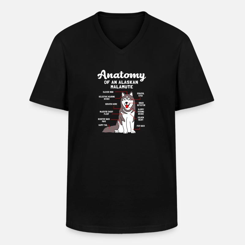 Malamute - Männer-T-Shirt mit V-Ausschnitt - Schwarz