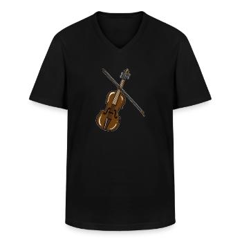 violon - T-shirt col V Homme - noir - Devant - AI Model Male 178 dark (178cm)