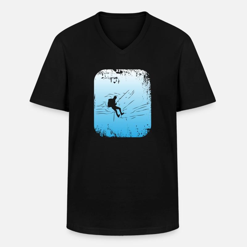 Canyoning - Männer-T-Shirt mit V-Ausschnitt - Schwarz