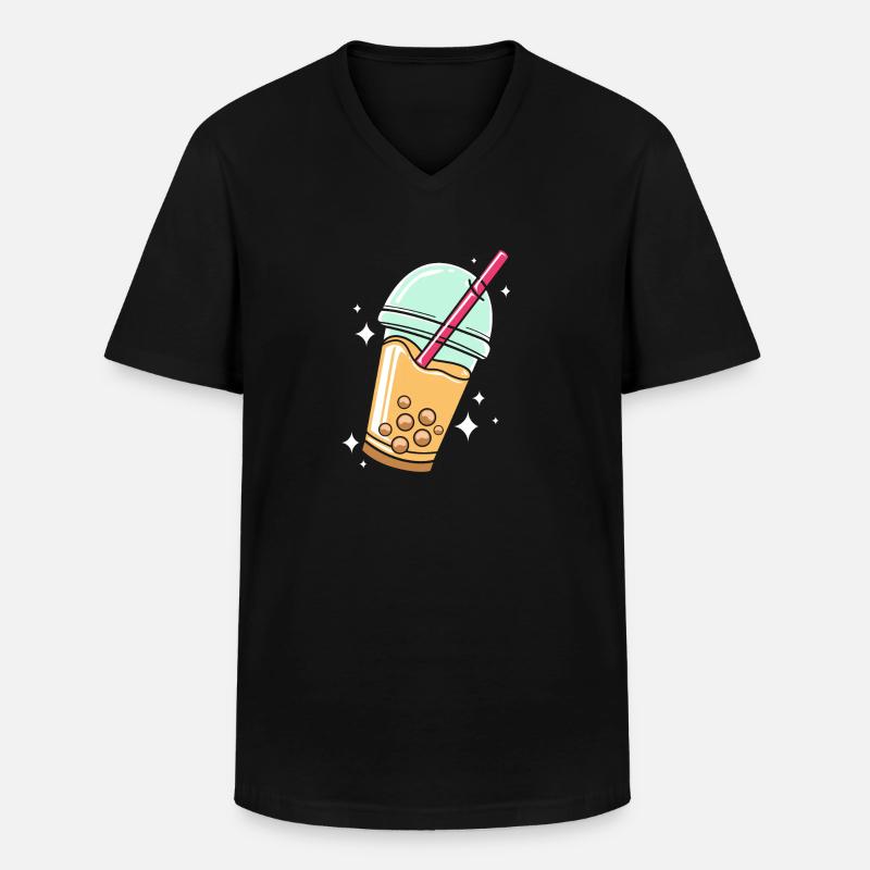 Bubble Tee Boba Tea - Männer-T-Shirt mit V-Ausschnitt - Schwarz