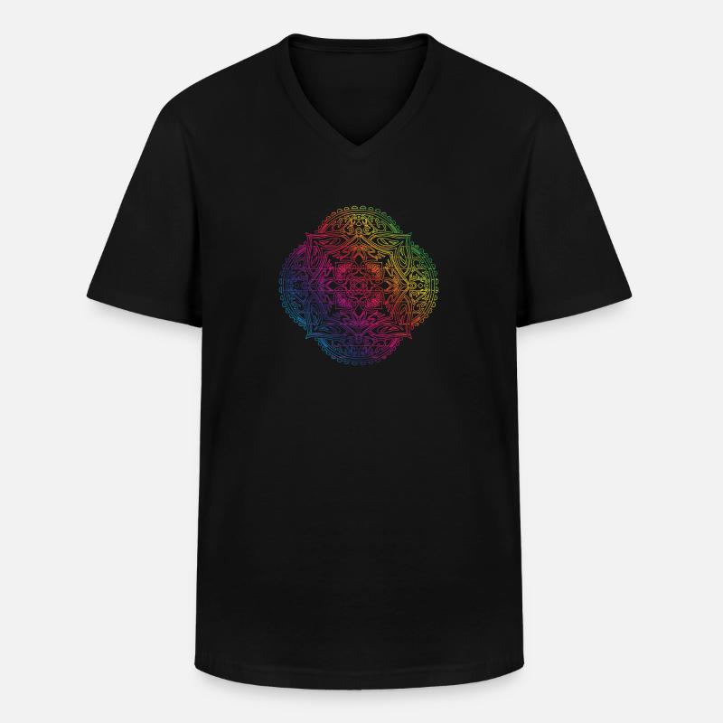 Mandala - Männer-T-Shirt mit V-Ausschnitt - Schwarz