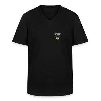 Kann spuren von Hopfen enthalten Bier Motiv Shirt - Männer-T-Shirt mit V-Ausschnitt - Schwarz - Vorne - AI Model Male 178 dark (178cm)