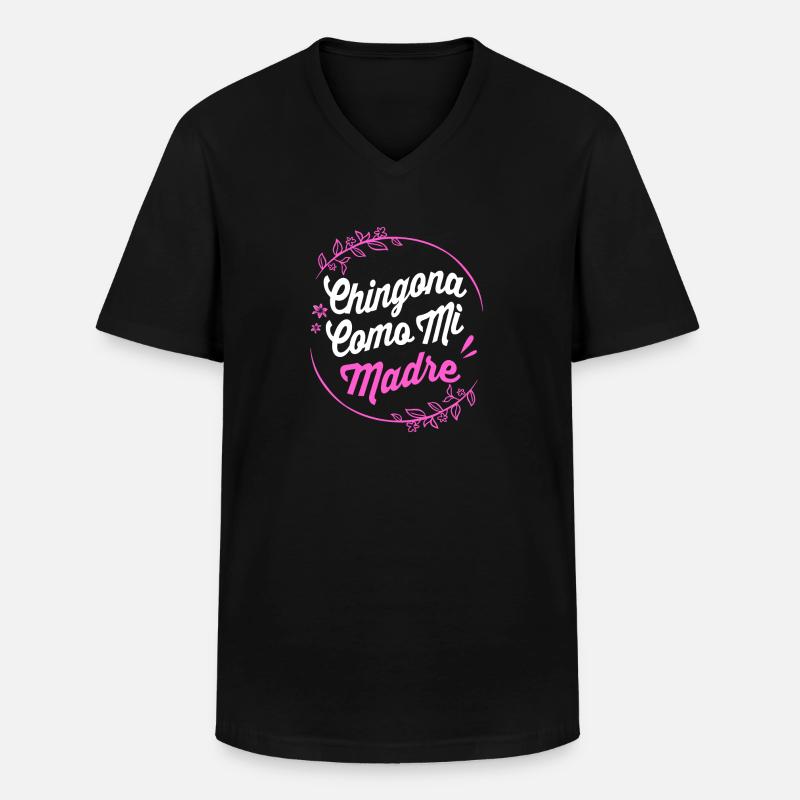 Chingona Latina - Männer-T-Shirt mit V-Ausschnitt - Schwarz