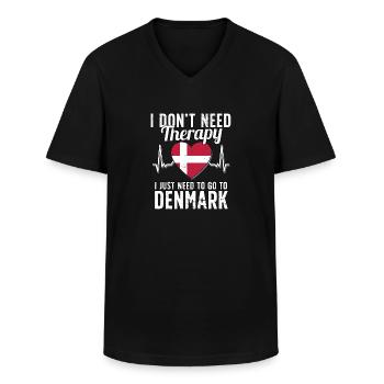 Denmark flag I Danish Souvenirs - Männer-T-Shirt mit V-Ausschnitt - Schwarz - Vorne - AI Model Male 178 dark (178cm)