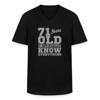 71 JAHRE ALT 71 Geburtstag Opa Lustig - Männer-T-Shirt mit V-Ausschnitt - Schwarz - Vorne - AI Model Male 178 dark (178cm)
