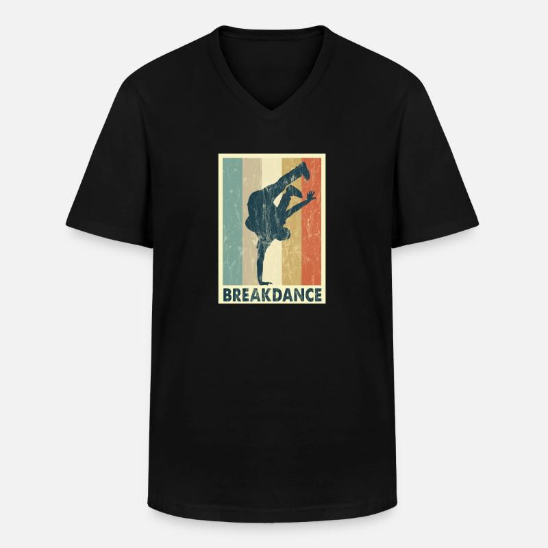 Breakdance - Männer-T-Shirt mit V-Ausschnitt - Schwarz