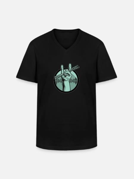 Schlagzeug Drumsticks - Männer-T-Shirt mit V-Ausschnitt - Schwarz
