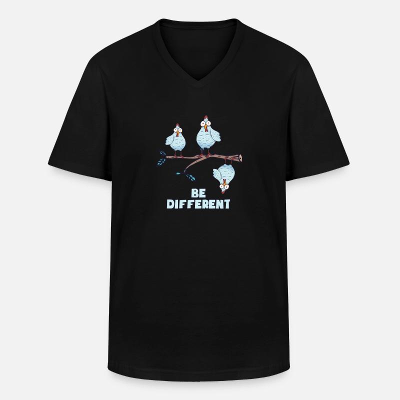 BE DIFFERENT - Männer-T-Shirt mit V-Ausschnitt - Schwarz