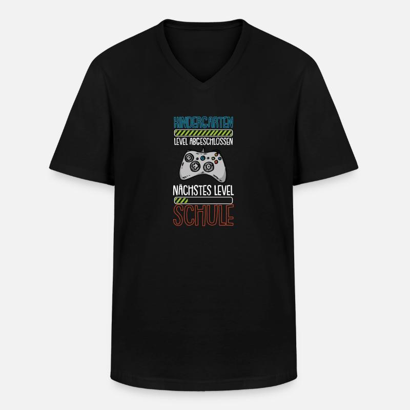 Einschulung Level Schule Schulanfang Geschenk - Männer-T-Shirt mit V-Ausschnitt - Schwarz
