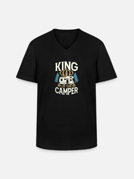 Camping Camping Camping Camper Cadeau - T-shirt col V Homme - noir
