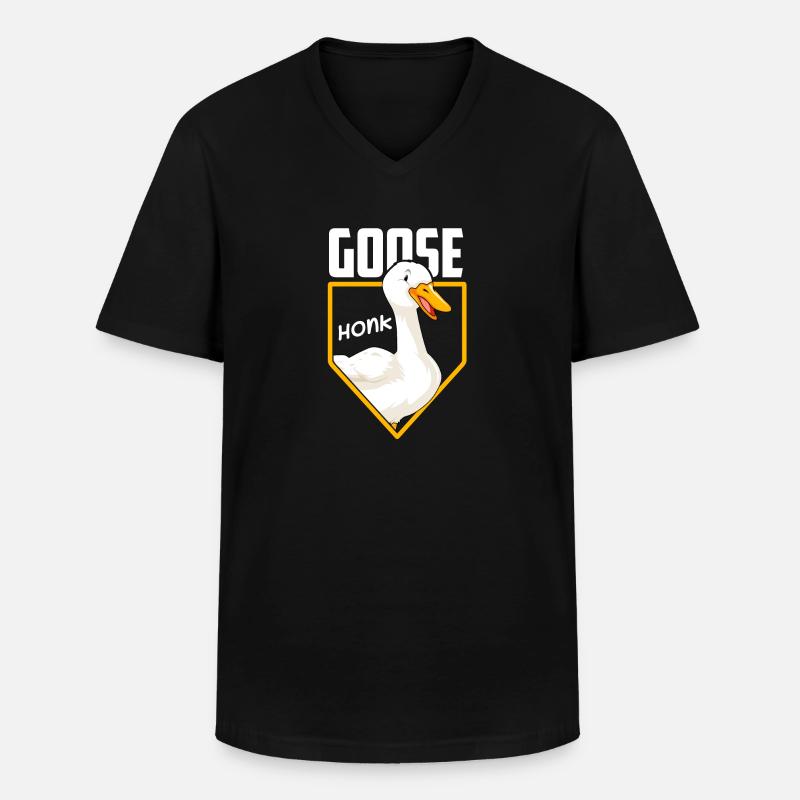 Gans - Männer-T-Shirt mit V-Ausschnitt - Schwarz