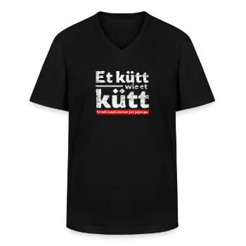 Et Kütt Wie Et Kütt, Köln, Karneval Kölsch Fans - Männer-T-Shirt mit V-Ausschnitt - Schwarz - Vorne - AI Model Male 178 dark (178cm)