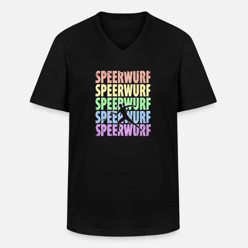 Speerwurf Speerwerfen Speerwerfer - Männer-T-Shirt mit V-Ausschnitt - Schwarz