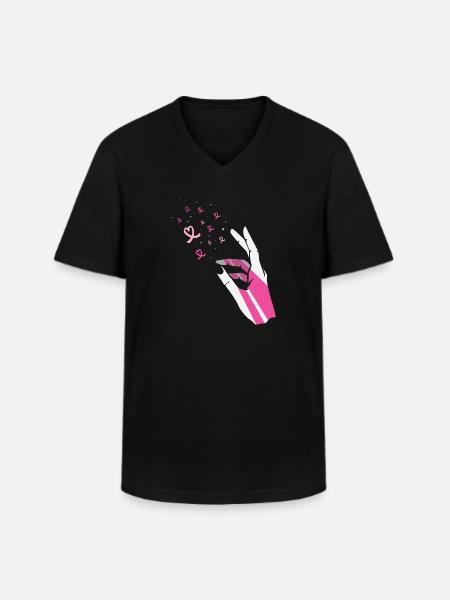 Bröstcancer bröstcancer månad bröstcancer loop - T-shirt med V-ringning herr - svart