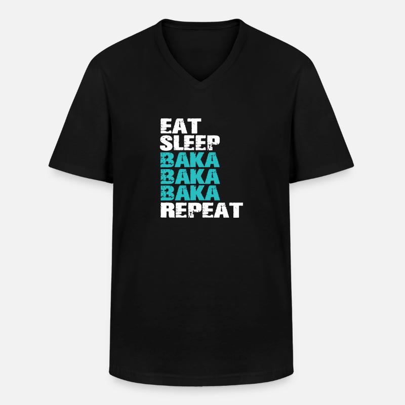 Baka Baka Anime Merch - Männer-T-Shirt mit V-Ausschnitt - Schwarz