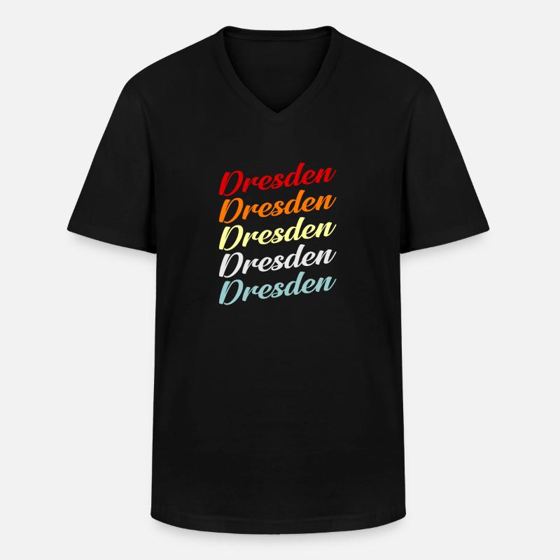 Dresden - Männer-T-Shirt mit V-Ausschnitt - Schwarz