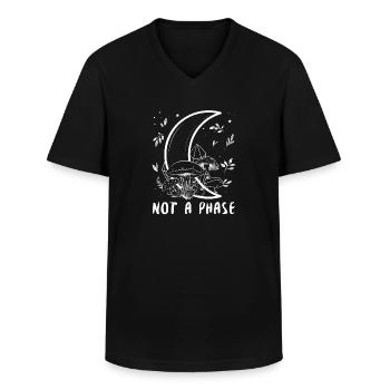 Cottagecore Aesthetic Bisexuell Pride Not A Phase - Männer-T-Shirt mit V-Ausschnitt - Schwarz - Vorne - AI Model Male 178 dark (178cm)
