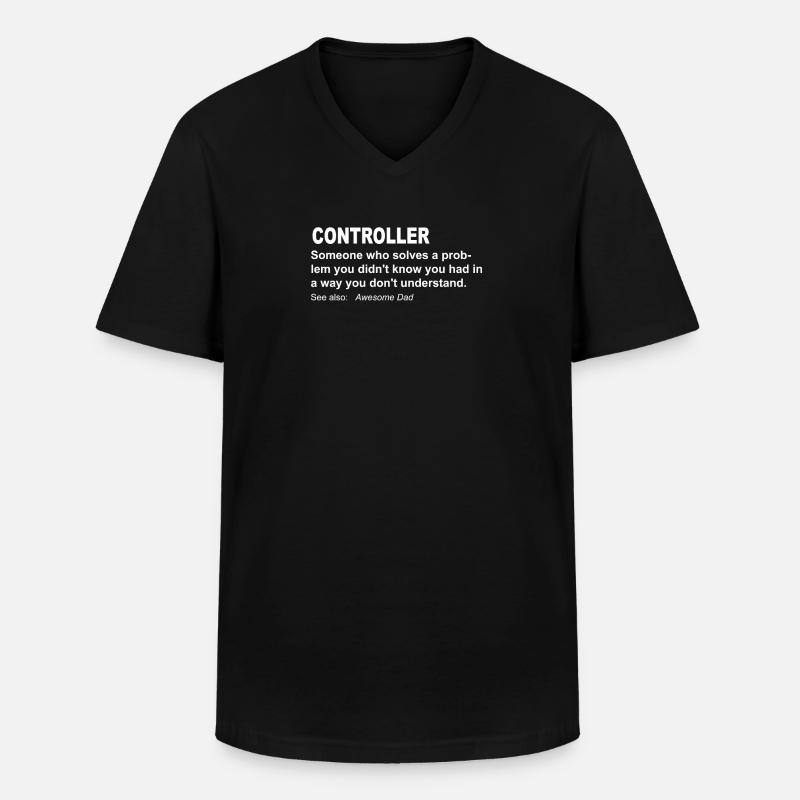 Funniest Controller Shirt - Männer-T-Shirt mit V-Ausschnitt - Schwarz