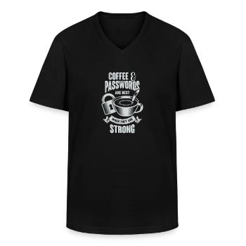 Information Security Officer Gift - Men's V-Neck T-Shirt - black - Front - AI Model Male 178 dark (178cm)