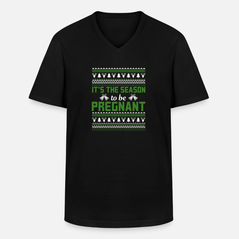 pull de Noël moche - T-shirt col V Homme - noir