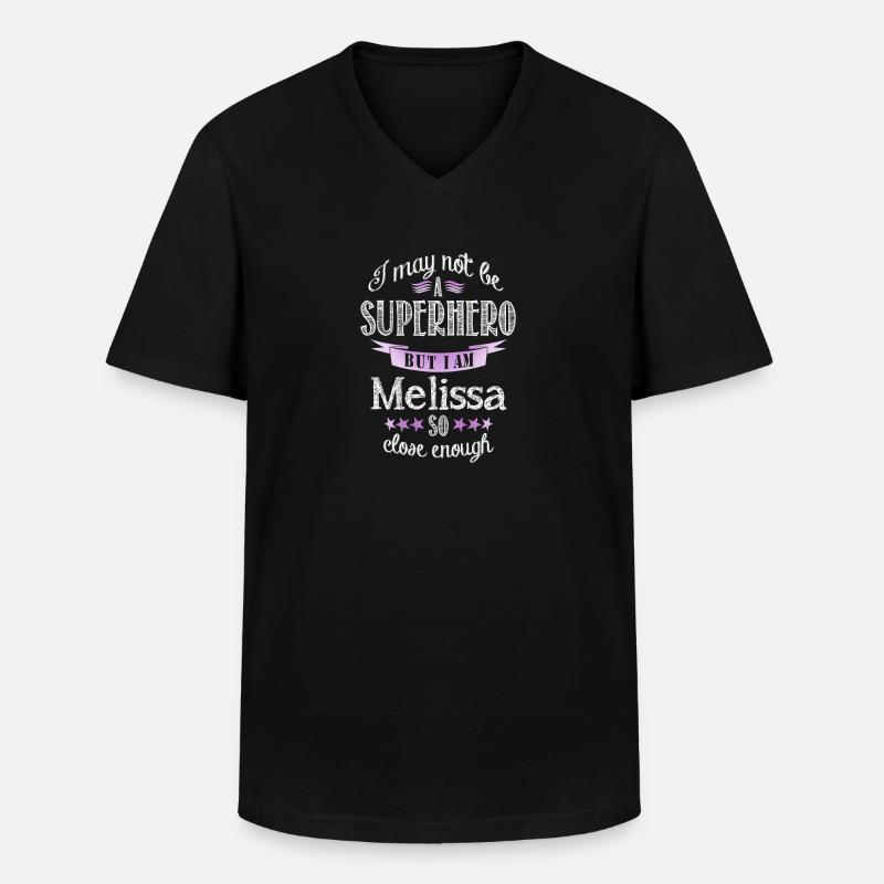 Melissa - Männer-T-Shirt mit V-Ausschnitt - Schwarz