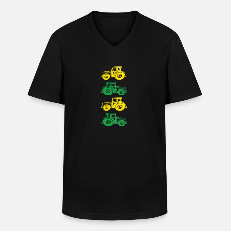 Traktor - Männer-T-Shirt mit V-Ausschnitt - Schwarz