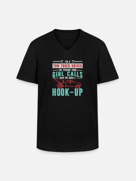 Abschleppdienst Abschleppwagen Geschenk - Männer-T-Shirt mit V-Ausschnitt - Schwarz