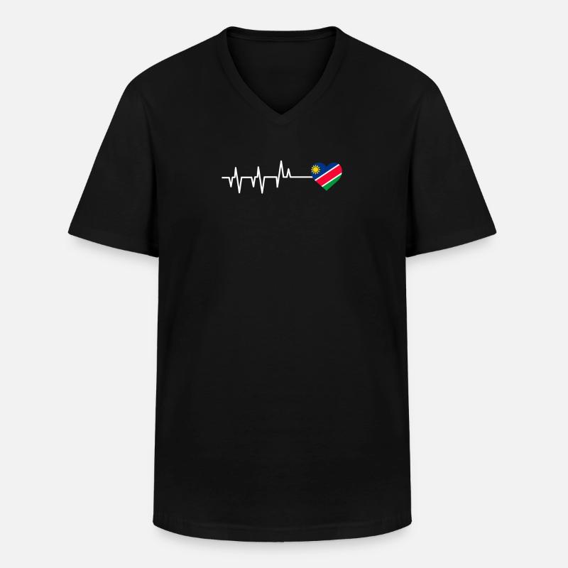 Namibia - Männer-T-Shirt mit V-Ausschnitt - Schwarz