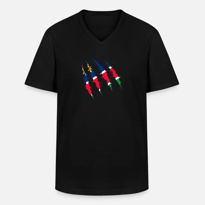 Namibia - Männer-T-Shirt mit V-Ausschnitt - Schwarz