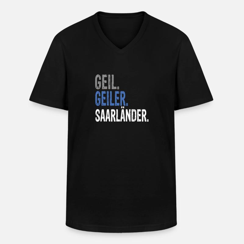 Geil Geiler Saarländer - Männer-T-Shirt mit V-Ausschnitt - Schwarz