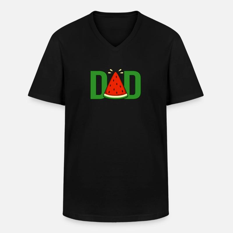 Wassermelone - Männer-T-Shirt mit V-Ausschnitt - Schwarz