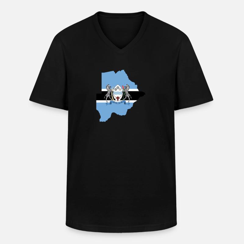 Botswana - Männer-T-Shirt mit V-Ausschnitt - Schwarz