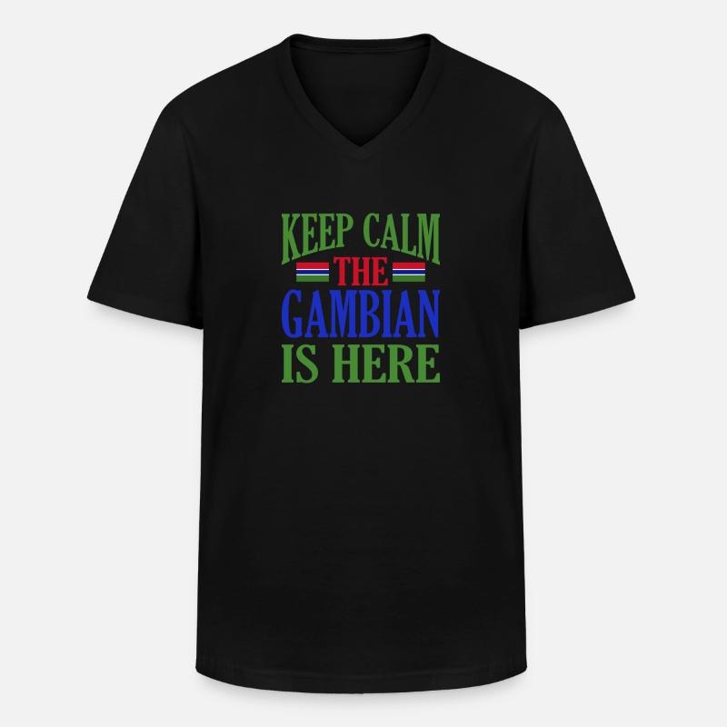 Gambia - Männer-T-Shirt mit V-Ausschnitt - Schwarz