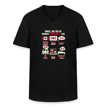 Dinge Die Ich In Meiner Freizeit Tue Canada Kanada - Männer-T-Shirt mit V-Ausschnitt - Schwarz - Vorne - AI Model Male 178 dark (178cm)