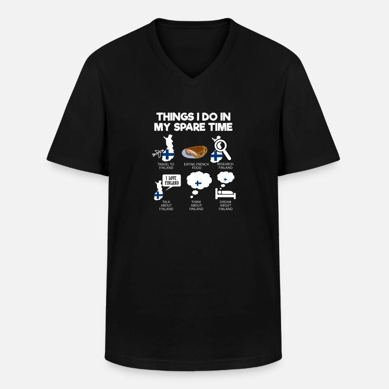 Finnland - Männer-T-Shirt mit V-Ausschnitt - Schwarz