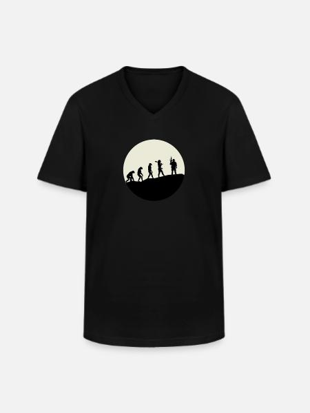 Opérateurs Evolution Moon - T-shirt col V Homme - noir