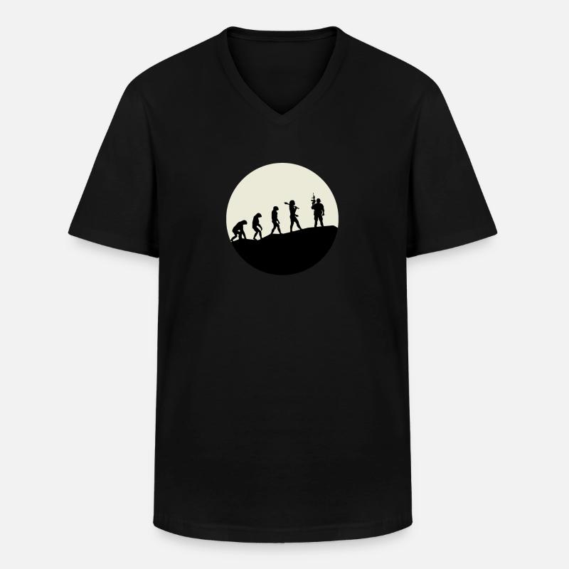 Opérateurs Evolution Moon - T-shirt col V Homme - noir