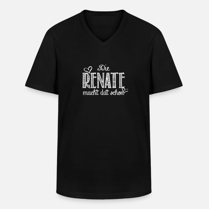 renate - Männer-T-Shirt mit V-Ausschnitt - Schwarz